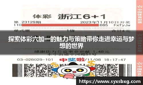 探索体彩六加一的魅力与策略带你走进幸运与梦想的世界